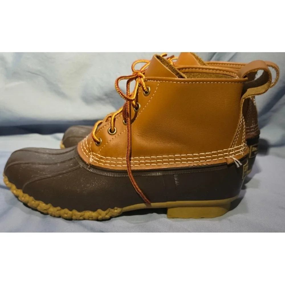 Vintage L.L. Bean Leather Rubber Duck Boots‎ Mens Sz 8M Made in USA Maine